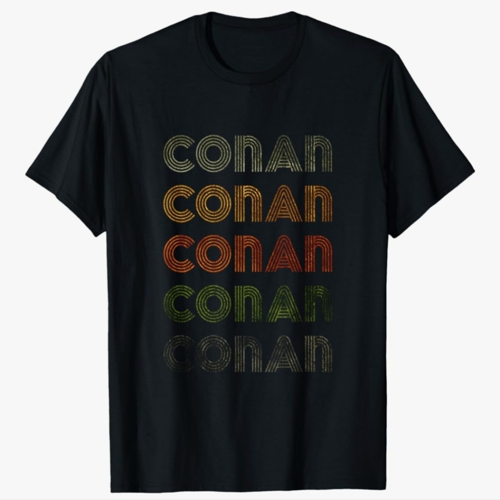 Love Heart CONAN Gray Tee - Grunge Vintage Style ConanT-Shirt (Black)